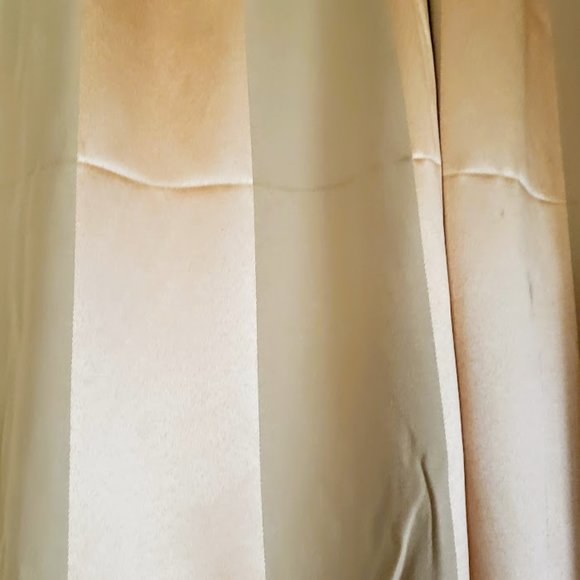 Country Curtain Panels (2) Light Gold Satin Stripe 99W x 84L Cotton Blend Lined - Picture 6 of 10